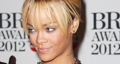 Rihanna arrives at the BRIT Awards 2012