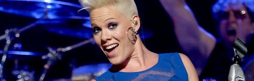 Pink performs live on stage