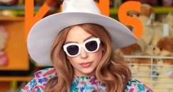 Lady Gaga wearing a long floral dress