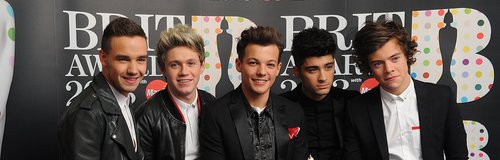 One Direction backstage at the BRIT Awards 2013