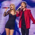 Taylor Swift and Mick Jagger on stage